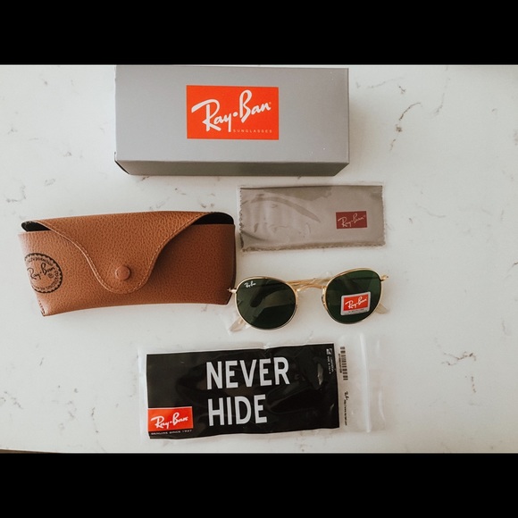 Ray bans round metal sunglasses gold - Picture 2 of 4